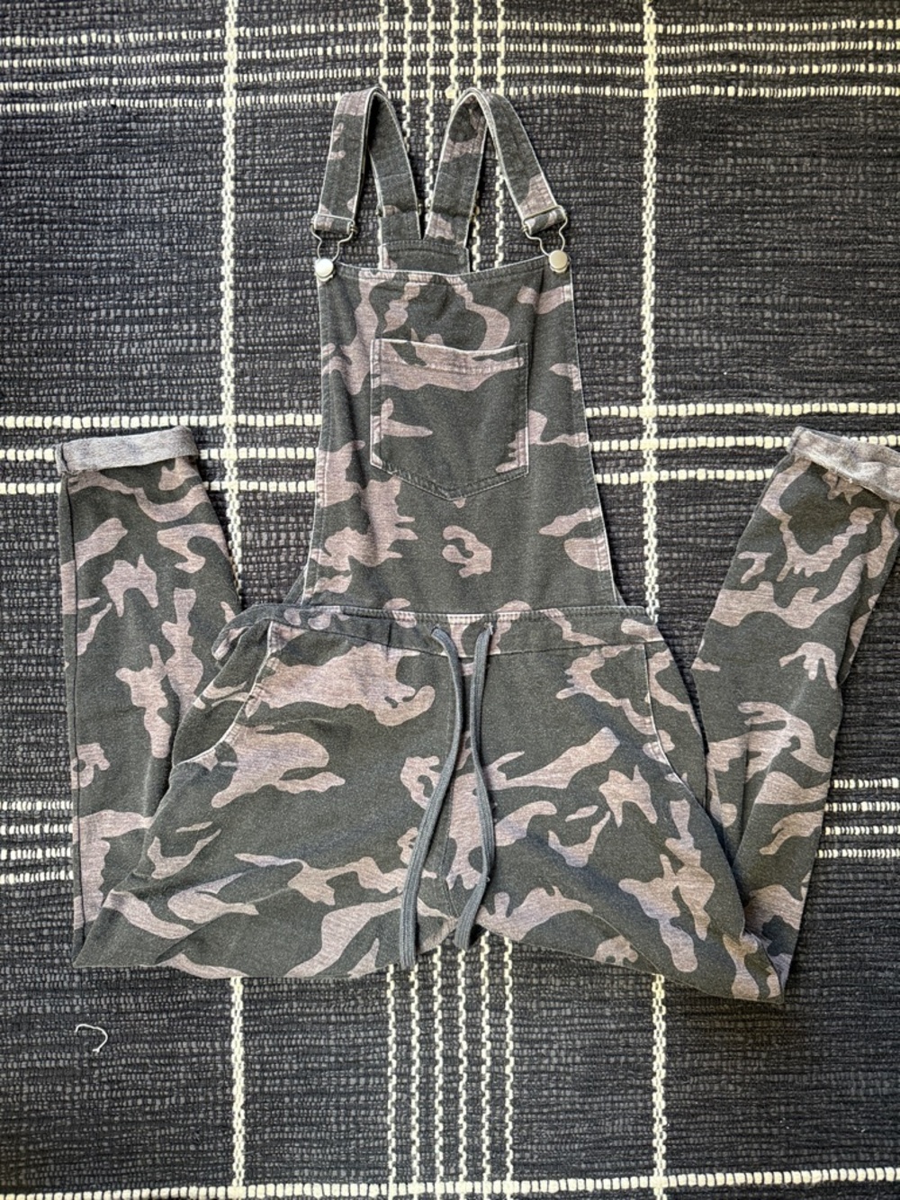 Vintage Havana Gray & Taupe Camo Overall Jumpsuit